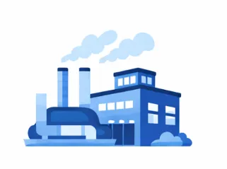 Industrial and commercial building icon